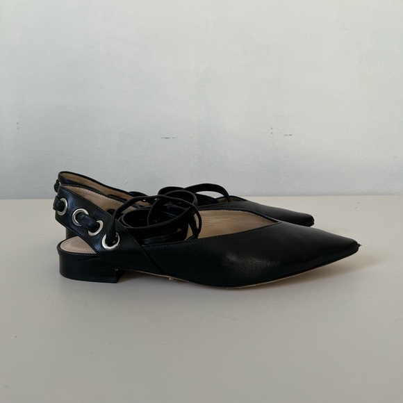 [SOLD] Sandro black lamb leather pointed ballet flats - Picture 4 of 5